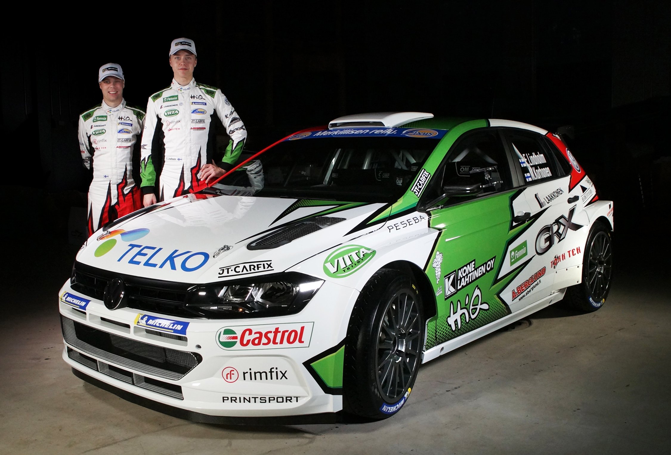 Emil Lindholm with Team GRX’s Volkswagen in rally season 2019